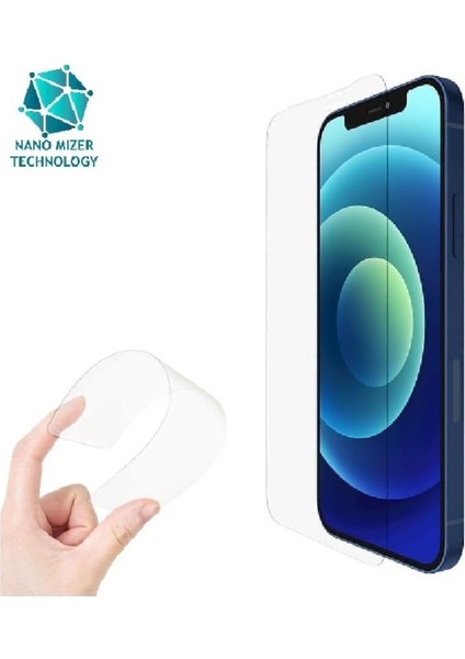 (Esnek Nano Cam) iPhone 12 / 12 Pro Uyumlu Ultra Ince Darbe Korumalı Esnek Nano Ekran Koruyucu