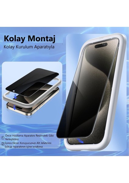 (Defender Armor Hayalet) Iphone 15 Pro Max Uyumlu Hizalama Aparatlı Hayalet Cam Ekran Koruyucu modelleri
