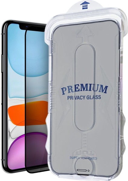 (Magıcbox Hayalet) iPhone 11 Uyumlu Hayalet Özellikli Kolay Kurulum Aparatlı Cam Ekran Koruyucu