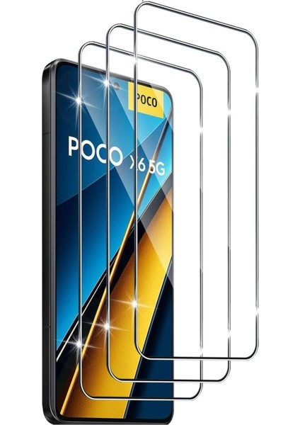3'lü Paket Poco X6 Uyumlu Temperli Hd+ Cam Ekran Koruyucu (3'lü Paket)