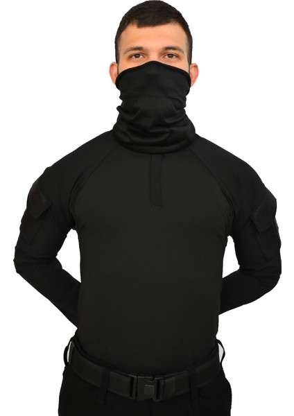 Siyah Combat Tişört Avcı Combat Operasyon Aırsoft Combat