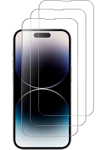 3'lü Paket iPhone 14 Pro Max Uyumlu Temperli Hd+ Cam Ekran Koruyucu (3'lü Paket)