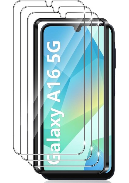 3'lü Paket Samsung A16 Uyumlu Temperli Hd+ Cam Ekran Koruyucu (3'lü Paket)