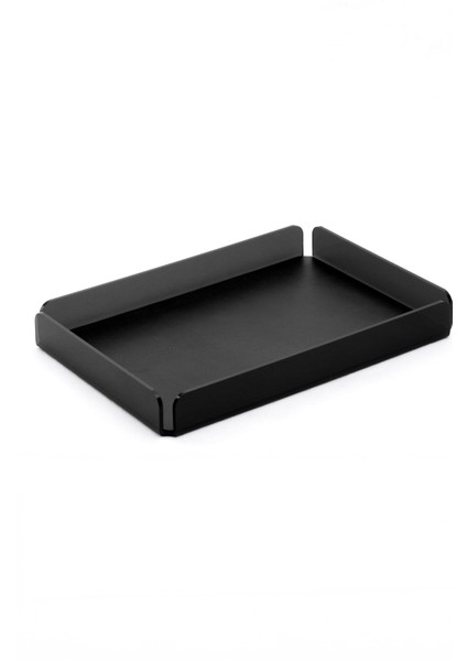 Siyah Pleksi Çay Kahve Sunum Servis Tepsisi Ofis Masa Üstü Evrak Düzenleyici- Banyo Organizer Şık ve Dayanıklı 25X17CM