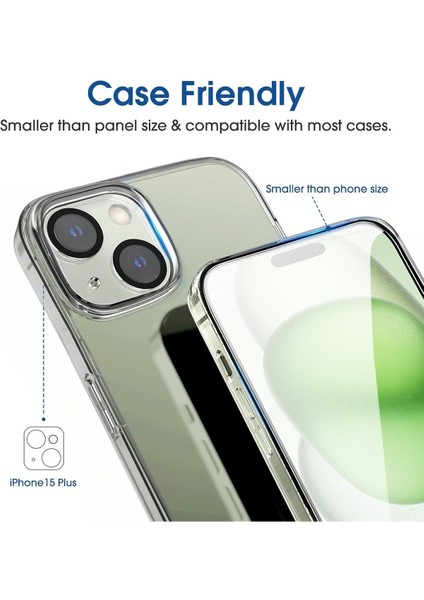 (2 Cam + 2 Lens) iPhone 15 Plus Uyumlu 2 Adet Ekran Koruyucu ve 2 Adet Kamera Lens Koruyucu fırsatları