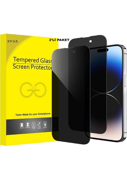 (2'li Guard Hayalet) Iphone 14 Pro Uyumlu Hayalet Tam Kaplayan Guard Serisi Cam Ekran Koruyucu