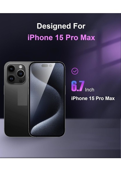 (2'li Guard Hayalet) Iphone 15 Pro Max Uyumlu Hayalet Tam Kaplayan Guard Serisi Cam Ekran Koruyucu modelleri