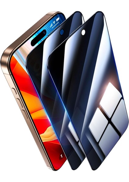 (2 Adet Shıeld Hayalet) Iphone 16 Pro Uyumlu Hayalet Tam Kaplayan Shield Cam Ekran Koruyucu (2x)