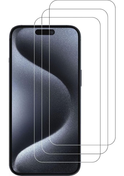3'lü Paket iPhone 15 Pro Max Uyumlu Temperli Hd+ Cam Ekran Koruyucu (3'lü Paket)
