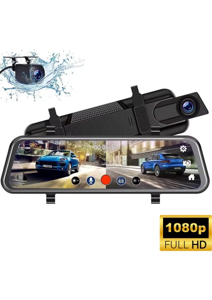 CC-63 Araç İçi Dikiz Aynası Kamerası – 128GB, 10” Tam Ekran Full HD, Park Modu, Geri Görüş Kamerası Türkçe