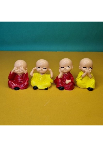 Fanatik Mini Buda Bebekler 4'lü Set Görmedim Duymadım Bilmiyorum Umursamıyorum Biblo Kokulu Taş modelleri