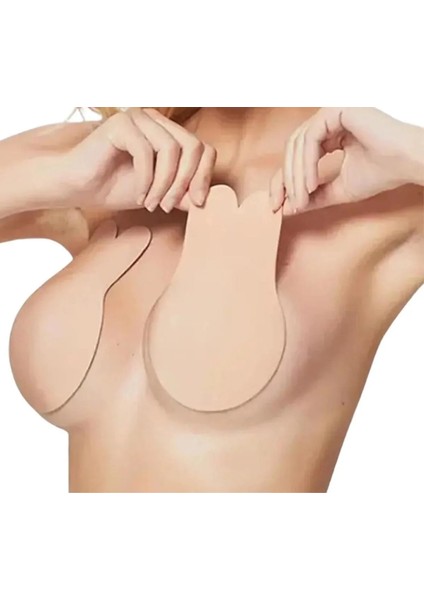 Kadın Göğüs Toplayıcı Yapışkanlı Sutyen Askısız ve Göğüs Ucu Kapalı Tavşan Kulak Sütyen