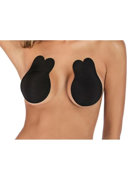 Kadın Göğüs Toplayıcı Yapışkanlı Sutyen Askısız ve Göğüs Ucu Kapalı Tavşan Kulak Sütyen