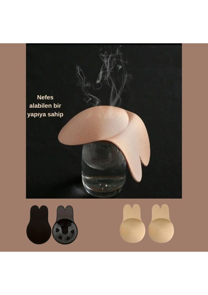 Kadın Göğüs Toplayıcı Yapışkanlı Sutyen Askısız ve Göğüs Ucu Kapalı Tavşan Kulak Sütyen modelleri