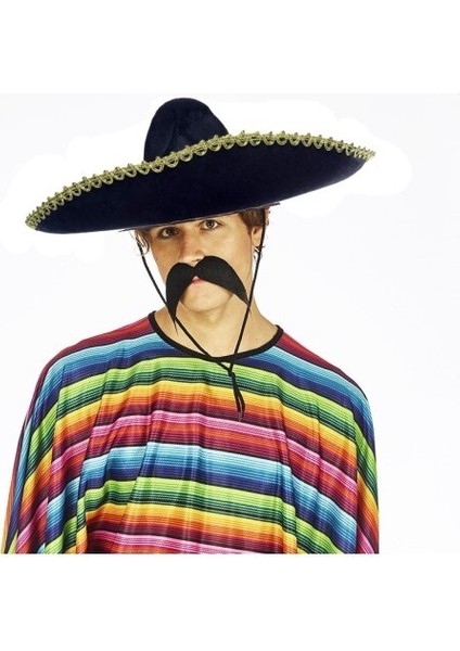 Sombrero Meksika Şapkası Altın Şeritli Yetişkin Boy
