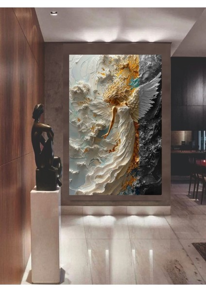 Renkli 3D Kanvas Melek Kanat Duvar Sanatı, Canlı ve Şık Tasarım