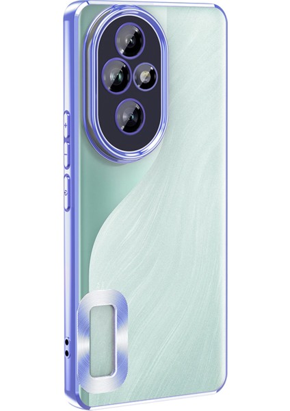 Caseworld Honor 200 Kapak Yanları Renkli Lens Korumalı Logo Gösteren Şeffaf Luxury Silikon Kılıf - Mavi fiyatları