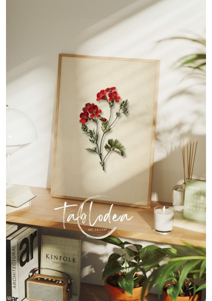 Vintage Çiçekli Çerçeveli Poster Tablo, Modern Dekoratif Çiçek Tablo, Çiçekli Pinterest Tablo