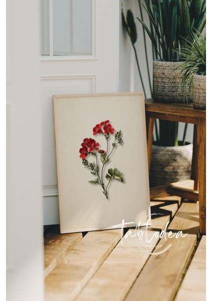 Vintage Çiçekli Çerçeveli Poster Tablo, Modern Dekoratif Çiçek Tablo, Çiçekli Pinterest Tablo