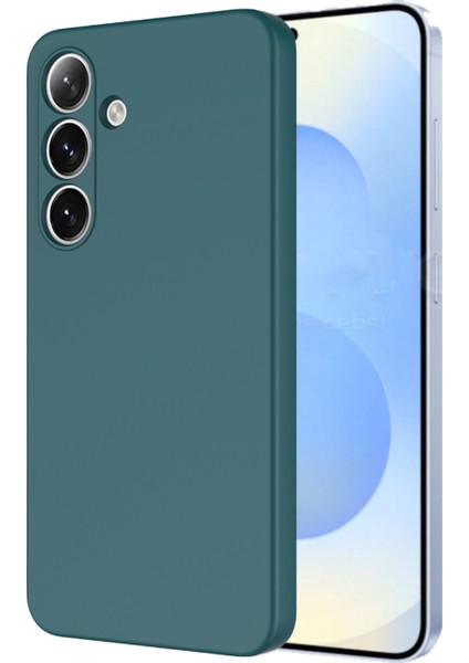 Caseworld Samsung Galaxy S25 Plus Kapak Içi Kadife Kamera Korumalı Lansman Silikon Kılıf - Yeşil