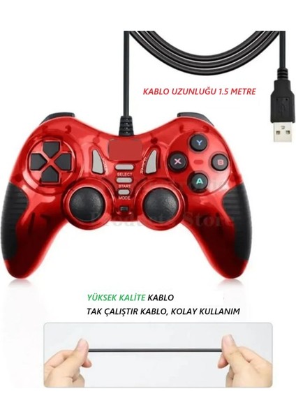 Emesrobotik USB Joystick Gamepad(Kırmızı)