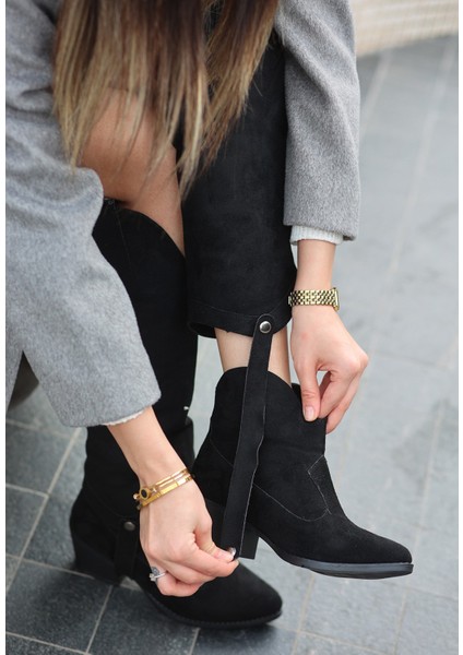 Milla Siyah Süet Tak Çıkar Topuklu Bot ve Çizme modelleri