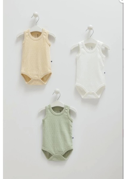 Erkek Bebek Hardal Rengi 3'lü Askılı Body Seti – Şık ve Rahat Pamuklu Bebek Body