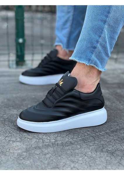 WG094 Siyah Cilt Erkek Casual Ayakkabı fırsatları