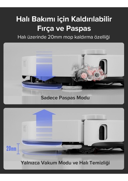 S8 Maxv Ultra Akıllı Robot Süpürge Beyaz fırsatları