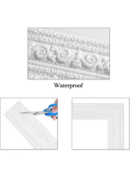 Esnek 8x110 cm 3D desenli kendinden yapışkanlı duvar çıtası