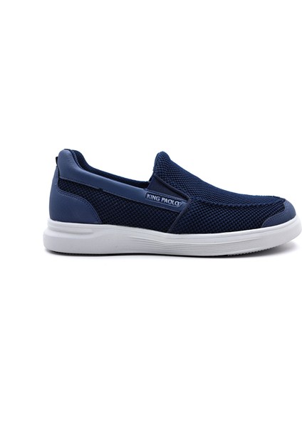 Büyük Beden 46 47 K1182 Memory Foam Erkek Tekstil Lacivert Bağcıksız Loafer Ayakkabı