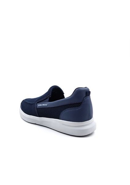 Büyük Beden 46 47 K1182 Memory Foam Erkek Tekstil Lacivert Bağcıksız Loafer Ayakkabı