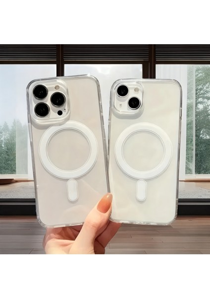 Apple iPhone 13 / 14 / 13 Pro Magsafe Destekli Silikon Şeffaf Darbe Emici Kılıf / Kapak fırsatları