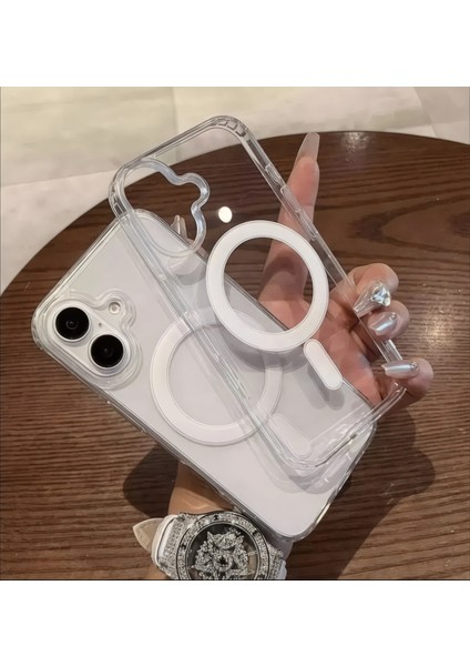 Apple iPhone 16 Magsafe Destekli Silikon Şeffaf Darbe Emici Kılıf / Kapak indirimleri