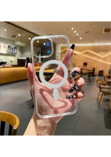 Apple iPhone 13 Pro Max Magsafe Destekli Silikon Şeffaf Darbe Emici Kılıf / Kapak modelleri