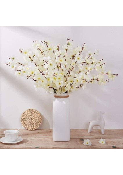 Beyaz Japon Kiraz Çiçeği, 7 Dallı, 57cm, doğal dekoratif ve şık süs fiyatları