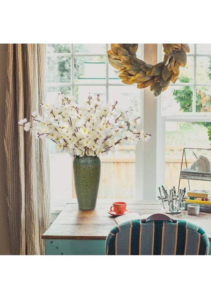 Beyaz Japon Kiraz Çiçeği, 7 Dallı, 57cm, doğal dekoratif ve şık süs fırsatları