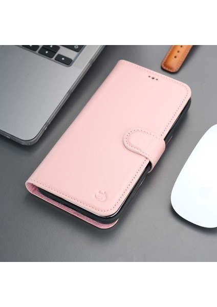 Casper Apple iPhone 16 Pro Max Deri Kılıf Magsafe Mıknatıslı Ayrılabilir Cüzdan-Pembe