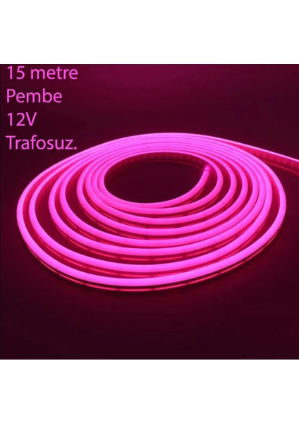 Neon Esnek Şerit LED 3 Metre Mor 12 Volt (Trafosuz)