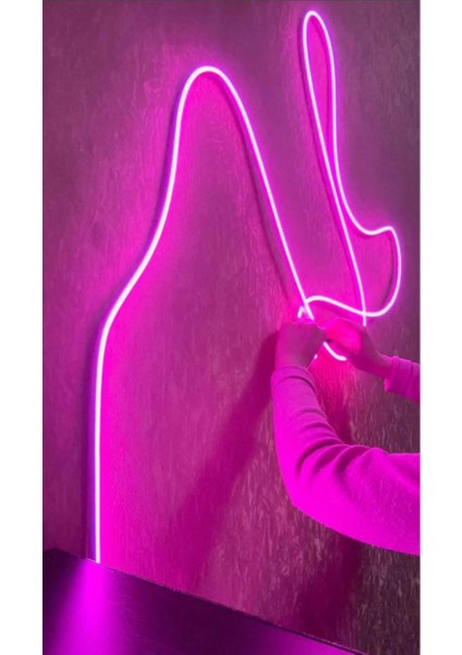 Neon Esnek Şerit LED 3 Metre Mor 12 Volt (Trafosuz)