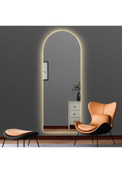 120x60cm Sarı Led Işıklı Salon ve Tavana Asılabilir Duvar Aynası