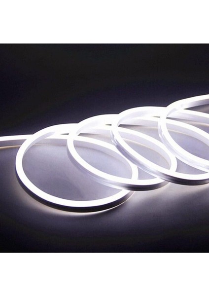 Neon Esnek Şerit LED 1 Metre Beyaz 220 Volt Fiş