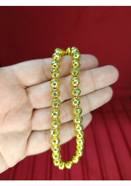 Altın Rengi Plastik Tesbih Küre Kesim 8 mm T-808 fiyatları