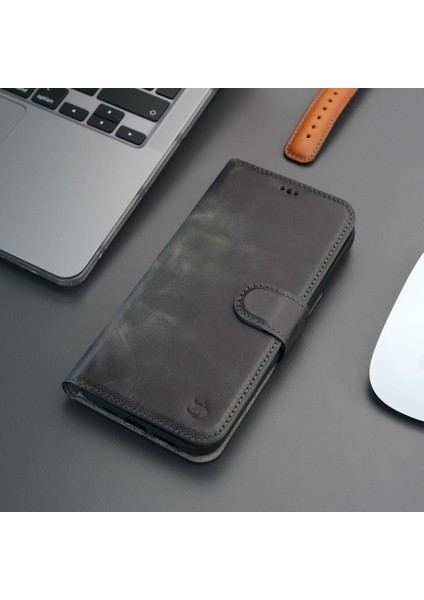 Casper Apple iPhone 16 Pro Max Kılıf Mıknatıslı Ayrılabilir Cüzdan-Gri