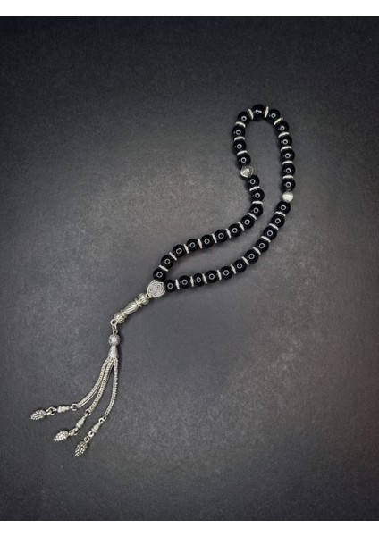 Komple Mat Hematit Tesbih 8 mm Küre Kesim Şifa Pozitif Enerji Canlılık Taşı Tesbih
