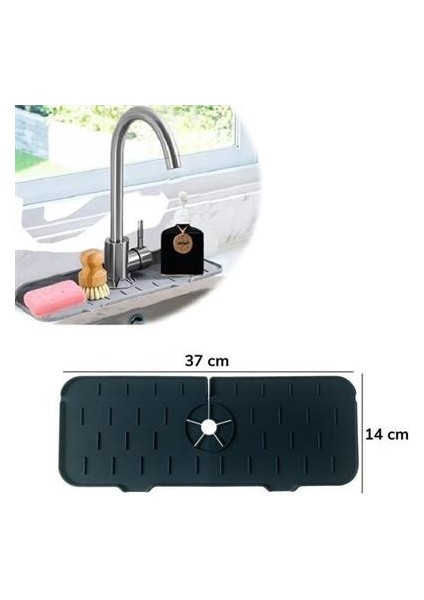 Buffer® Lavabo Için Silikon Esnek Mat Musluk Sapı Damlama Tutucu Raf Mutfak Tezgahı Sıçrama Koruma