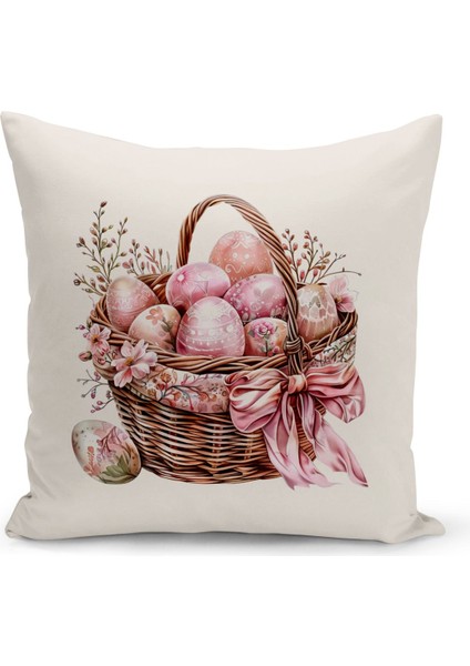 Ilkbahar Serisi Çift Tarafı Dijital Baskılı Kırlent Kılıfı (Spring Easter Paskalya Cushion Cover)