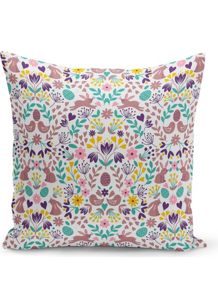 Ilkbahar Serisi Çift Tarafı Dijital Baskılı Kırlent Kılıfı (Spring Easter Paskalya Cushion Cover)