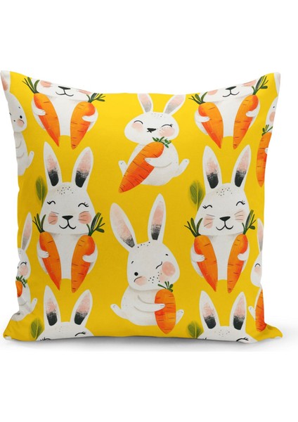 Ilkbahar Serisi Çift Tarafı Dijital Baskılı Kırlent Kılıfı (Spring Easter Paskalya Cushion Cover)