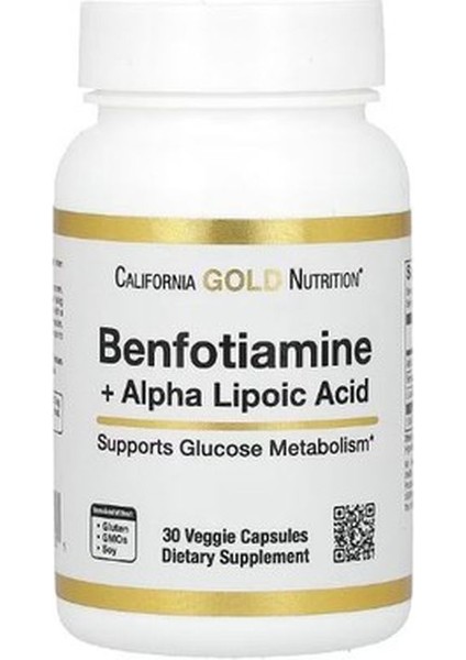 Nutrition, Benfotiamine - Alpha Lipoic Acid, 30 Vegetarian Capsules